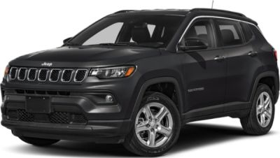 Front 3-quarter view of an SUV with seven-slot grille and angular headlights.