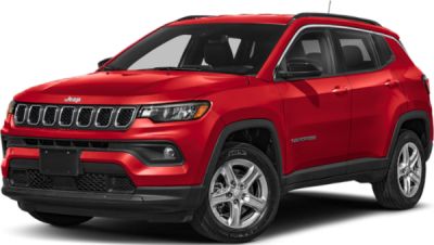 Red SUV with seven-slot grille and LED headlights