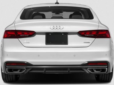Rear view with LED tail lights and dual exhaust outlets