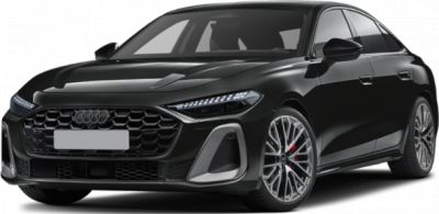 Bold front grille and stylish alloy wheels in black car