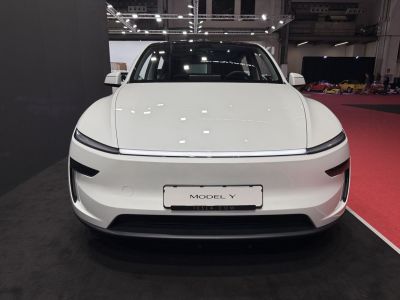 Sleek front with slim LED headlights and smooth aerodynamic design