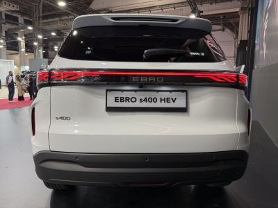 Rear view with full LED tail light bar and modern rear bumper.
