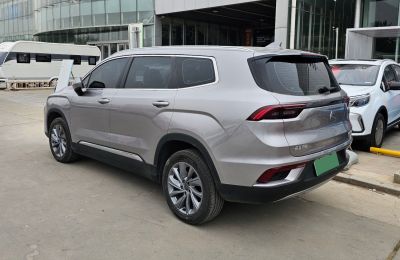 Rear and side view of a silver SUV with distinctive tail lights and alloy wheels