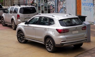 Rear and side view of a modern SUV with sleek taillights and alloy wheels