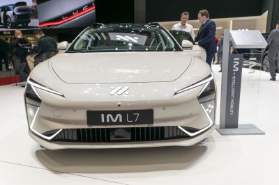Front view featuring LED headlights and streamlined air intake design