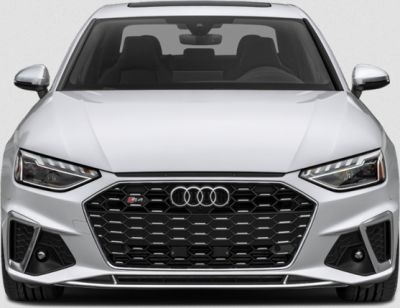Front view with honeycomb grille and LED headlights
