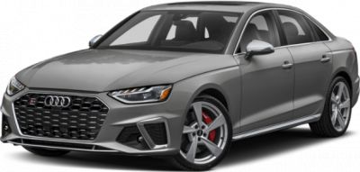 Gray sporty sedan with aggressive grille and red brake calipers