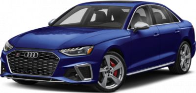 Front three-quarter view of a blue luxury sedan with LED headlights and honeycomb grille.