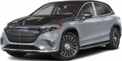 Front view of luxury SUV with unique grille and aerodynamic design