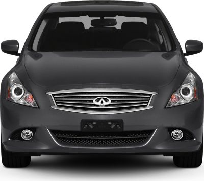 Front view with prominent grille and paired headlights