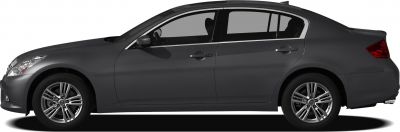 Side view of sedan with alloy wheels and chrome window trim