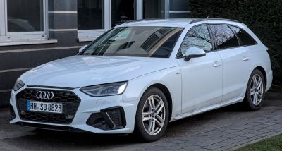 White 2020 station wagon with hexagonal grille and alloy wheels