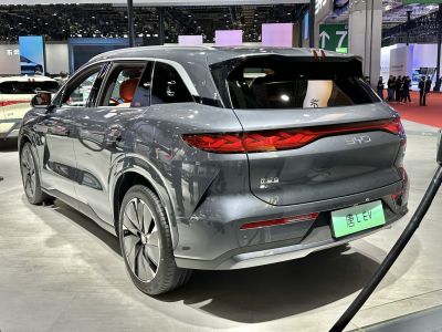 Futuristic taillights and modern alloy wheels on a sleek SUV rear.