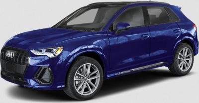 Blue compact SUV front side with LED headlights and alloy wheels