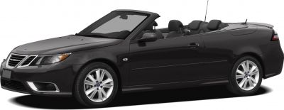 Black two-door convertible with sleek design and open roof
