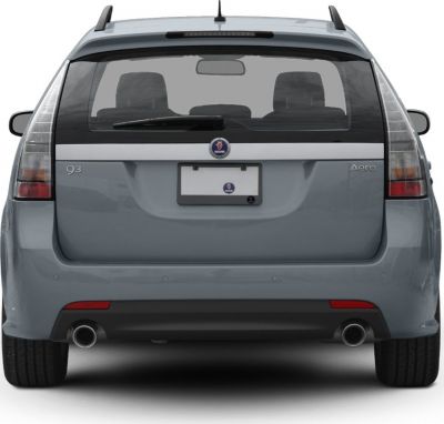 Dual exhaust and rear windshield wiper on hatchback rear