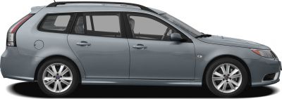 Station wagon side profile with roof rack and alloy wheels
