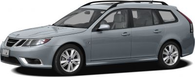 Station wagon side profile with roof rails and alloy wheels