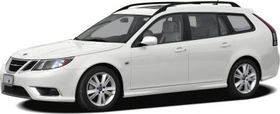 White station wagon with roof rails and alloy wheels
