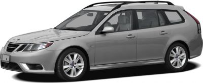 Silver station wagon front side view with roof rails and alloy wheels
