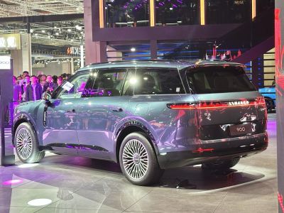 Rear side view of SUV with LED tail lights and alloy wheels