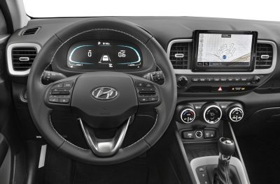 Digital instrument cluster with touchscreen infotainment and climate controls