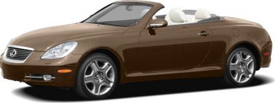Brown convertible with white leather seats and sleek sporty roadster styling