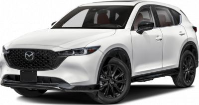 White SUV front view with black grille and black wheels