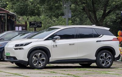 Electric SUV with LED headlights and aerodynamic body design