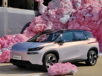 Modern electric SUV with sleek design and LED headlights