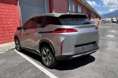 Rear design and tail lights of modern electric SUV