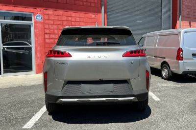 Rear view of a vehicle with LED taillights and rear window wiper