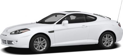 Sleek white sporty coupe side profile with alloy wheels.