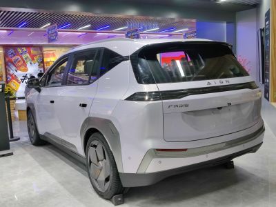 Modern rear design and aerodynamic wheels of a futuristic electric SUV