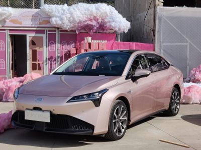Sleek electric sedan with LED headlights and aerodynamic body