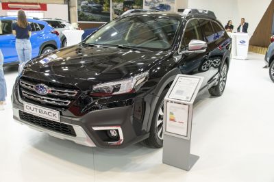 Black SUV front and side view with grille and roof rails