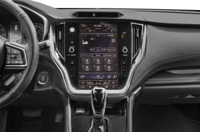 Touchscreen infotainment and climate control in modern car interior