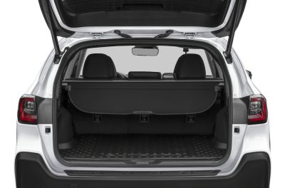 Spacious rear cargo area with retractable cargo cover in SUV