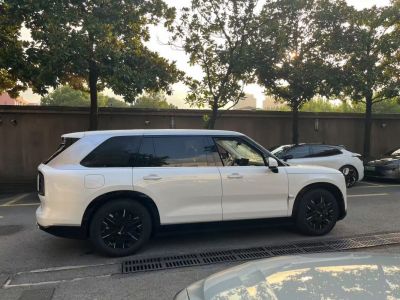 Side profile of electric SUV with black alloy wheels