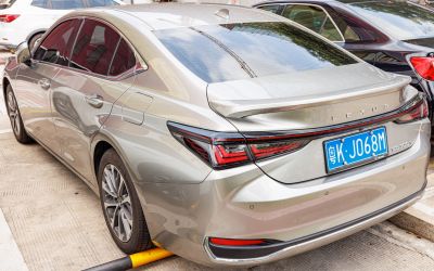 Rear view with sleek tail lights and modern bumper design
