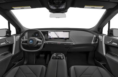 Digital dashboard and infotainment display inside luxury vehicle