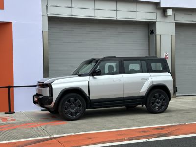 SUV with two-tone body and large wheels