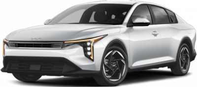 White hatchback with LED headlights and sharp front design
