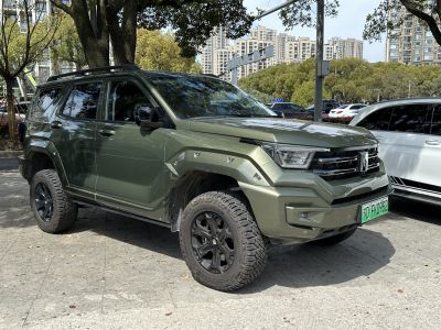 Rugged SUV with angular front design and all-terrain tires