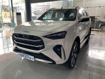 Front view with bold grille and sleek LED headlights