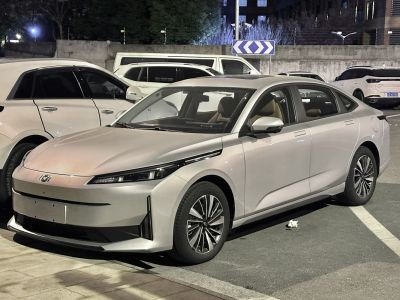 Sleek electric sedan with sharp LED headlights and aerodynamic styling