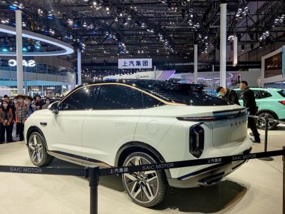 Modern SUV coupe with black roof and white body