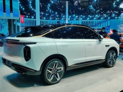 Rear and side profile with two-tone paint and modern tail lights