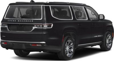 Rear and side profile of large SUV with detailed tail lights and chrome accents