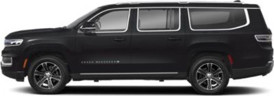 Sleek side profile of large SUV with distinctive window and wheel design
